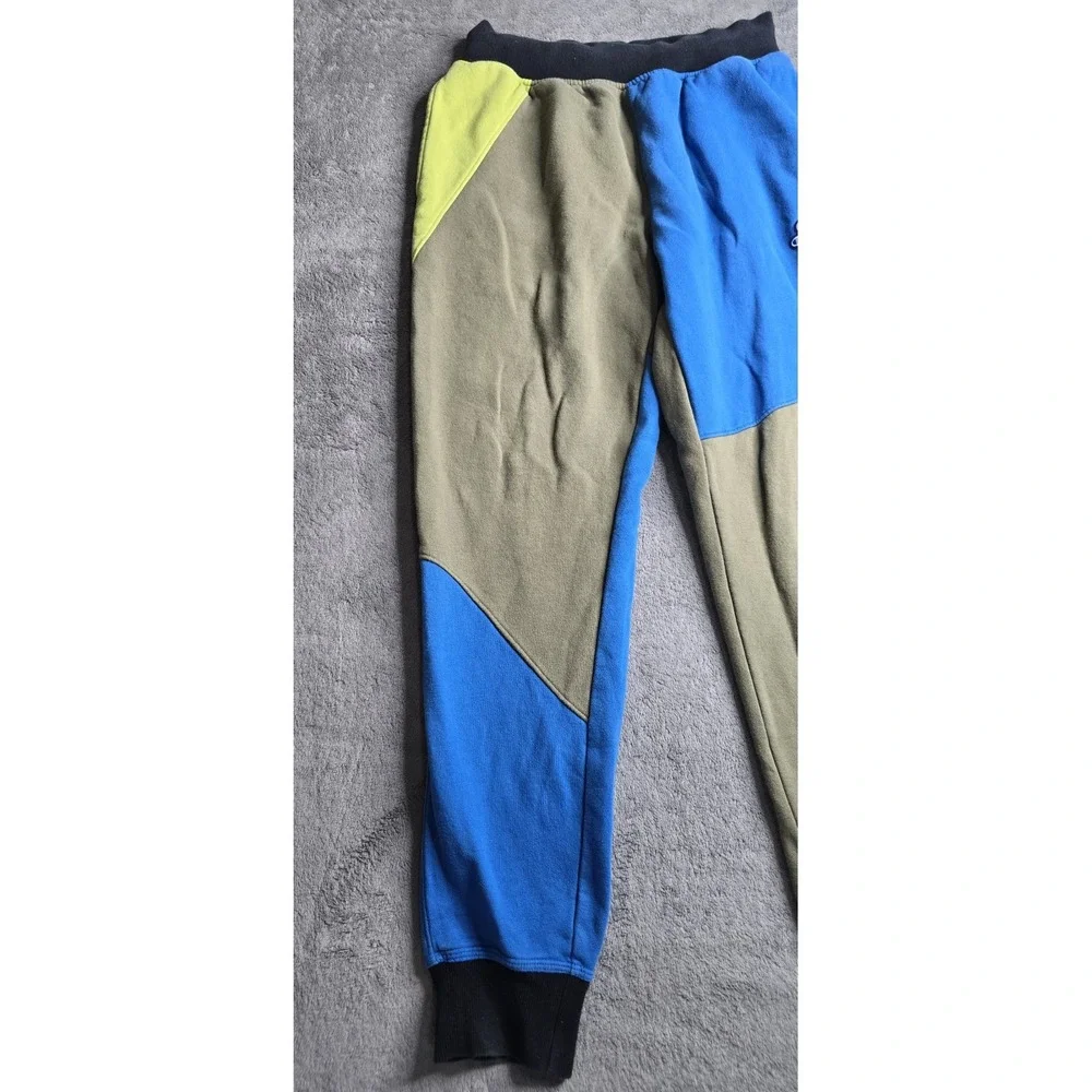 Champion Color Block Reverse Weave Jogger Sweatpant Mens M Blue Green 30